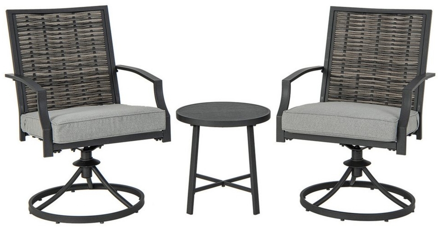 COSTWAY Balkonset, (3-tlg), Gartenmöbel Set Rattan 2 Stühle mit Kissen Bild 1
