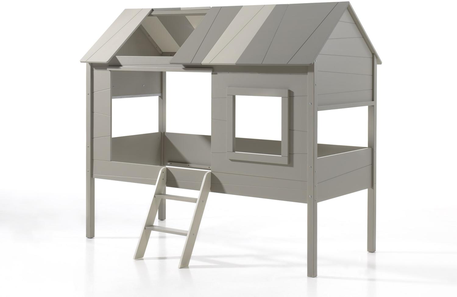 Spielbett >CHARLOTTE< in Grau aus Massiv Kiefer und MDF - 209 x 185 x 137 cm (BxHxT) Bild 1