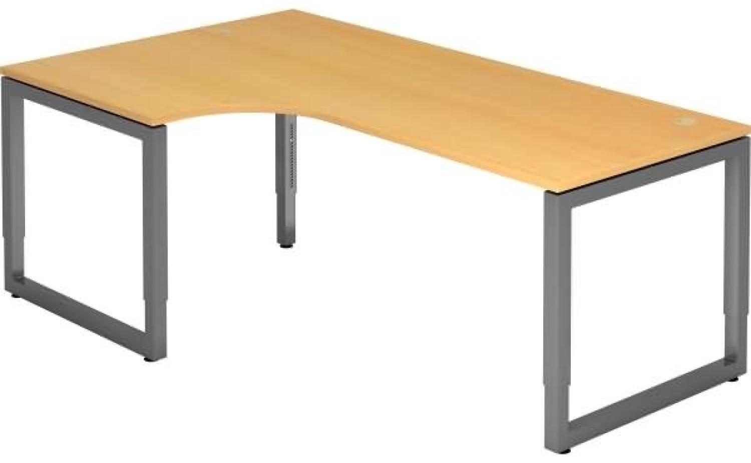 Winkeltisch O-Fuß eckig 200x120cm Buche / Graphit Bild 1