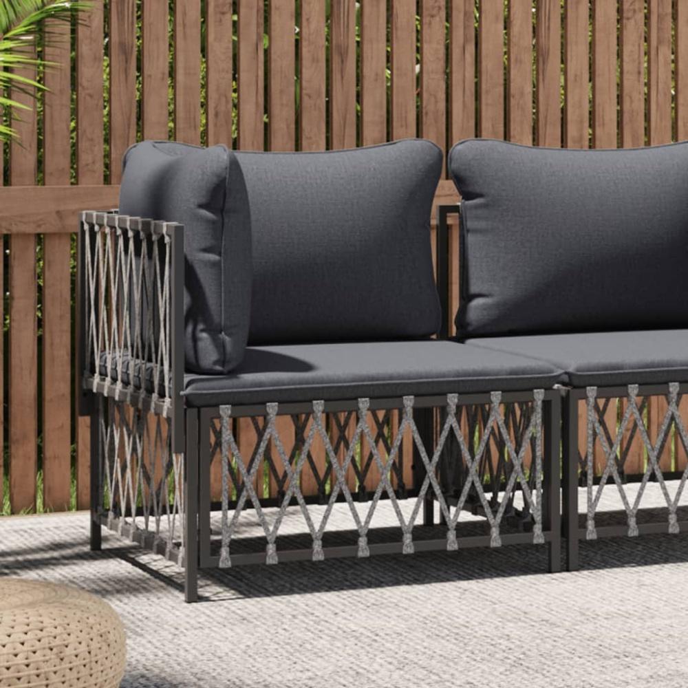 vidaXL Garten-Ecksofa mit Kissen Anthrazit Gewebe 364142 Bild 1