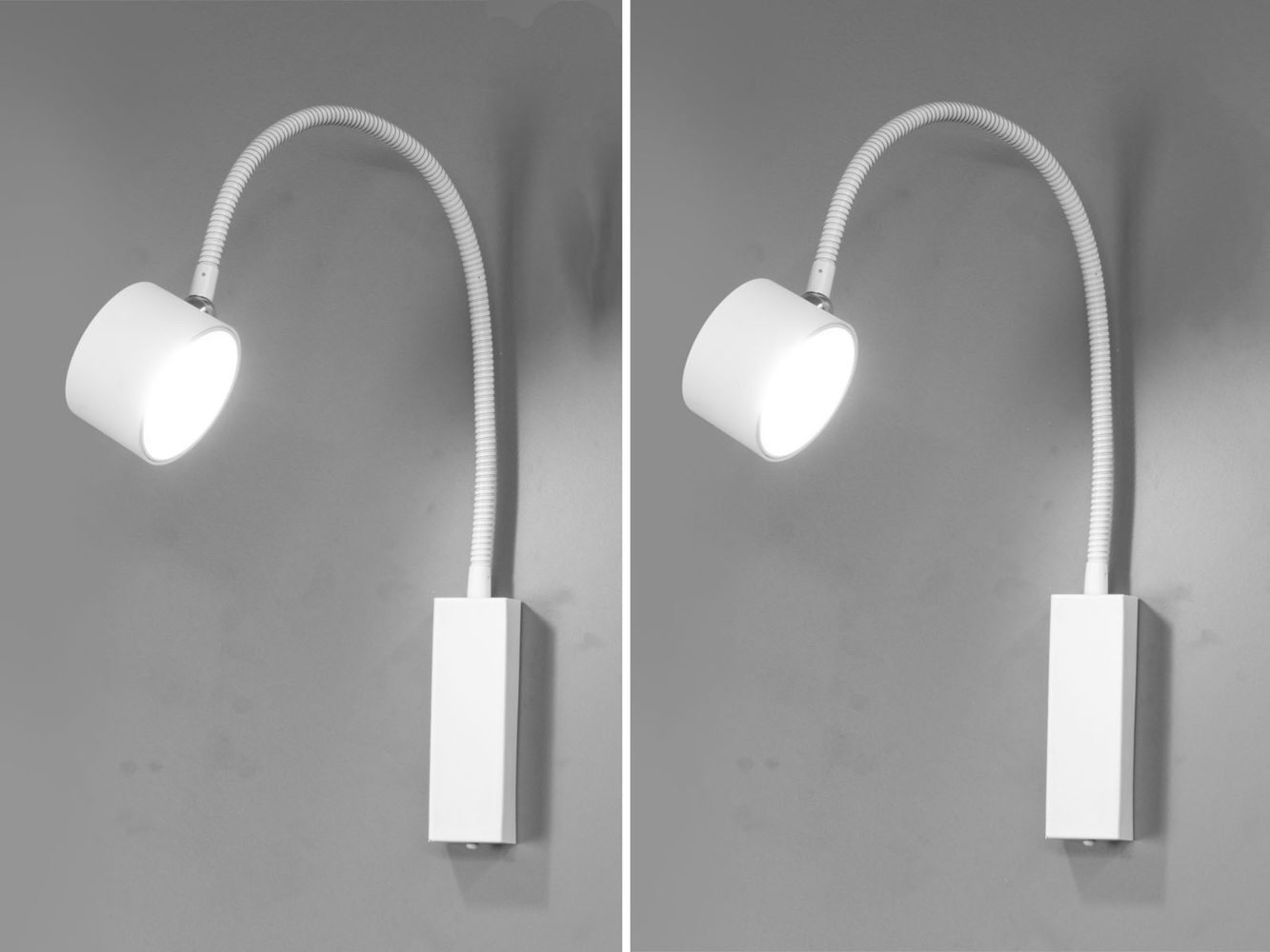 2er SET Akku Wandlampen Weiß, abnehmbarer Leuchtenkopf, Breite 7,5cm Bild 1