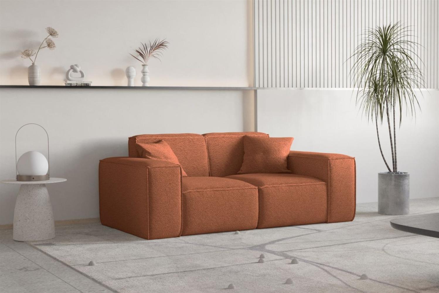 Sofa Designersofa CELES PREMIUM 2-Sitzer in Stoff Ascot Bukla Terracotta Bild 1