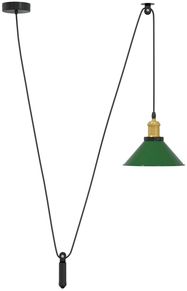 vidaXL Pendelleuchte Höhenverstellbar E27 Grün Glänzend Ø 22 cm Metall 4103445 Bild 1