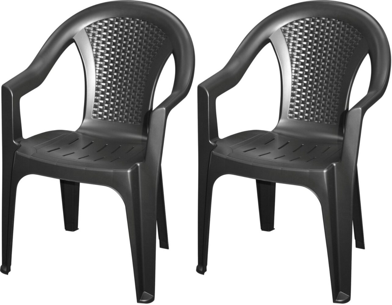 Progarden Stapelstuhl Gartenstuhl Balkonstuhl Bistrostuhl Campingstuhl 80x56x56cm Anthrazit (2 St), UV-Beständig, Robust, Wetterfest, Made in Italy, Hochwertig Bild 1