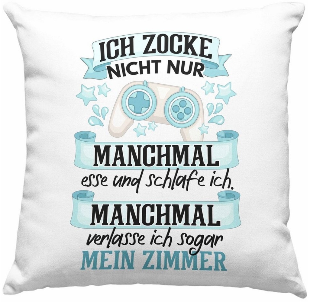 Trendation Dekokissen Trendation - Zocker Video Gamer Kissen Geschenk Games PC Lustige Gaming Dekokissen mit Füllung 40x40 cm Spruch Geschenk Jungs Gaming Bild 1