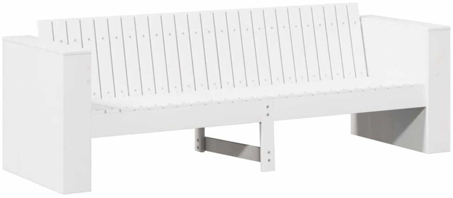 vidaXL Gartensofa Weiß 185.5 x 60 x 62 cm Massivholz Kiefer 873872 Bild 1