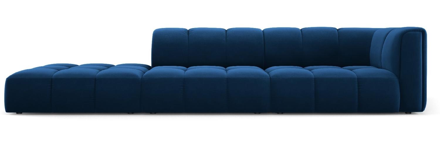 Micadoni Modulares Sofa Serena 4-Sitzer offene Seite Links Samtstoff Königsblau Bild 1