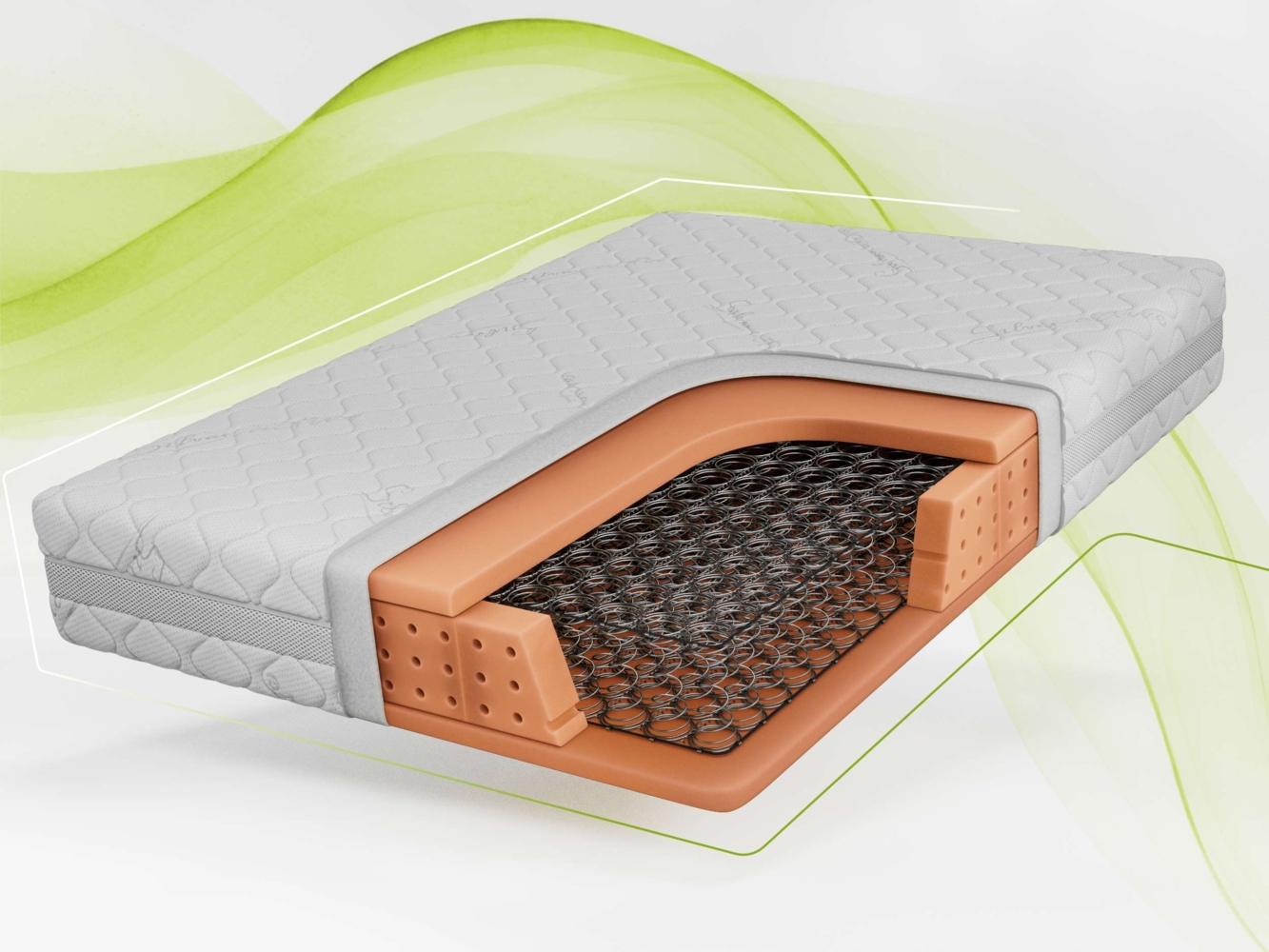 Solide Bonellmatratze für tägliche Nutzung, PU-Schaum & stabile Federung – klassisch, hygienisch & wendbar – Härtegrad H3 – 90 x 200 cm – TOVA – SIVO Bild 1