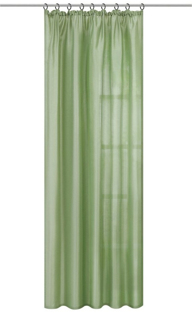 Joyswahl Gardine (1 St), Kräuselband, halbtransparent, Uni Strukturiertes Gewebe Vorhänge Wohnzimmer Fensterschal Bild 1