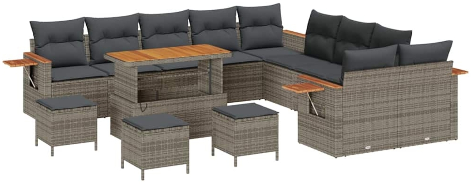 vidaXL Garten-Sofa-Set mit Kissen 14 pcs Grau 3363243 Bild 1