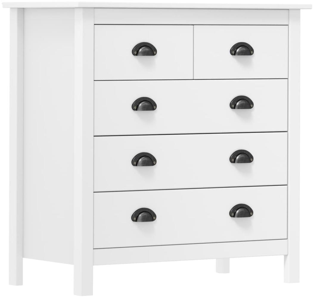 vidaXL Sideboard Hill Range Weiß 79×40×80 cm Massivholz Kiefer [288916] Bild 1
