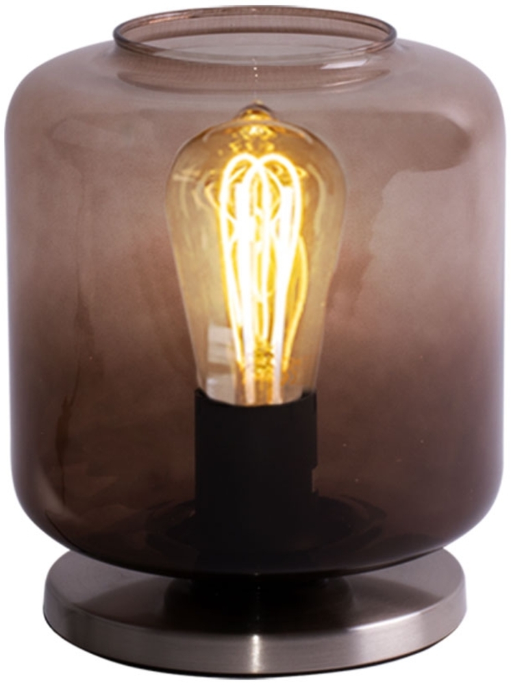 Tischleuchte, Glas, chocolate, nickel-matt, H 21,5 cm Bild 1