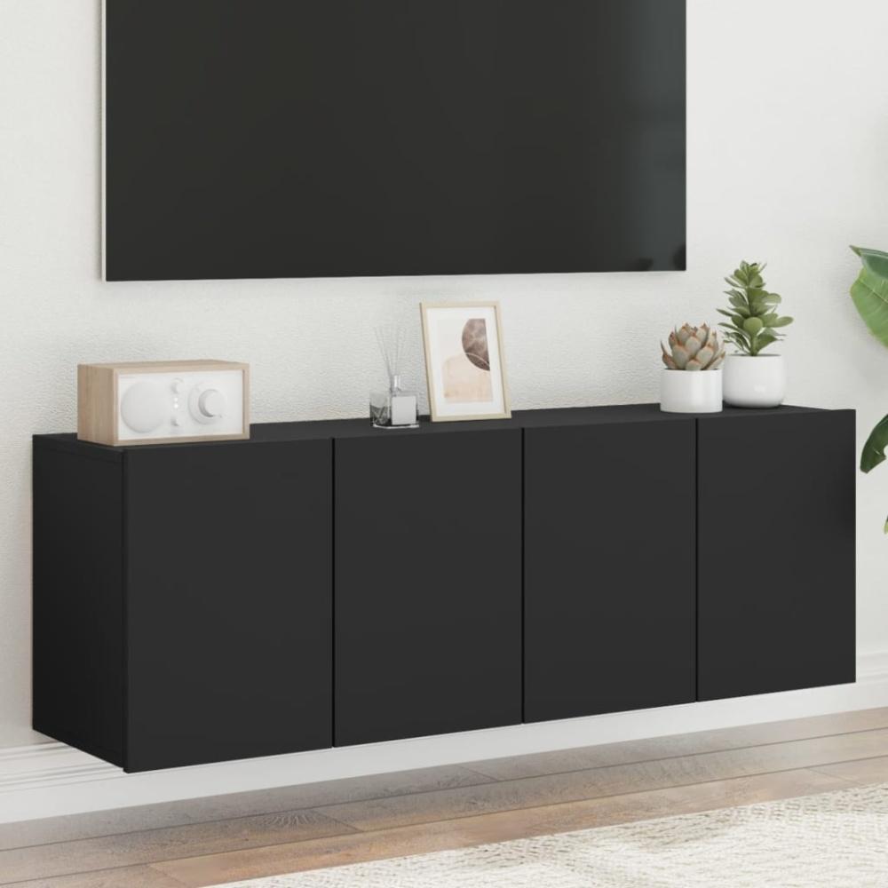 vidaXL TV-Wandschränke 2 Stk. Schwarz 60x30x41 cm Bild 1