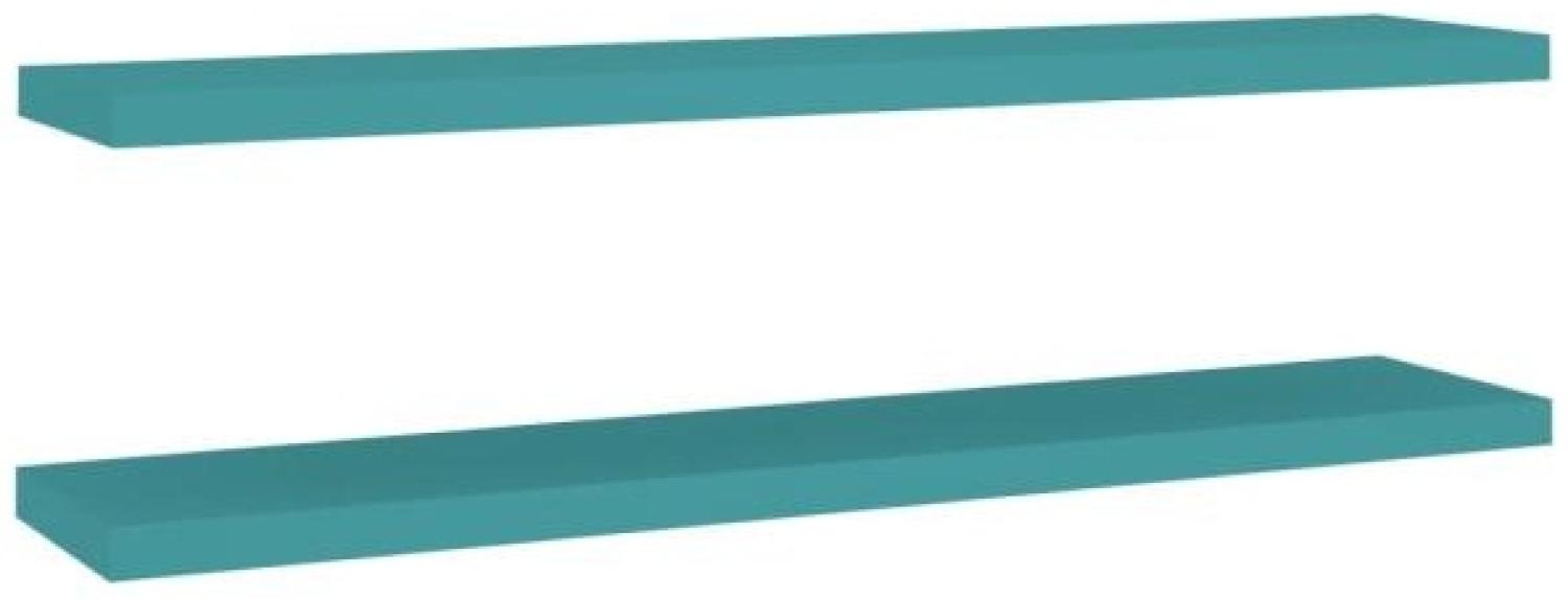 vidaXL Schweberegale 2 Stk. Blau 120 x 23,5 x 3,8 cm MDF Bild 1