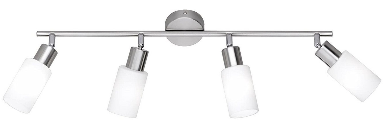Reality Leuchten LED Deckenstrahler, Dimmfunktion, LED wechselbar, Warmweiß, innen Designklassiker Treppenhaus Lampenschirm-e Glas, Breite 60cm Bild 1