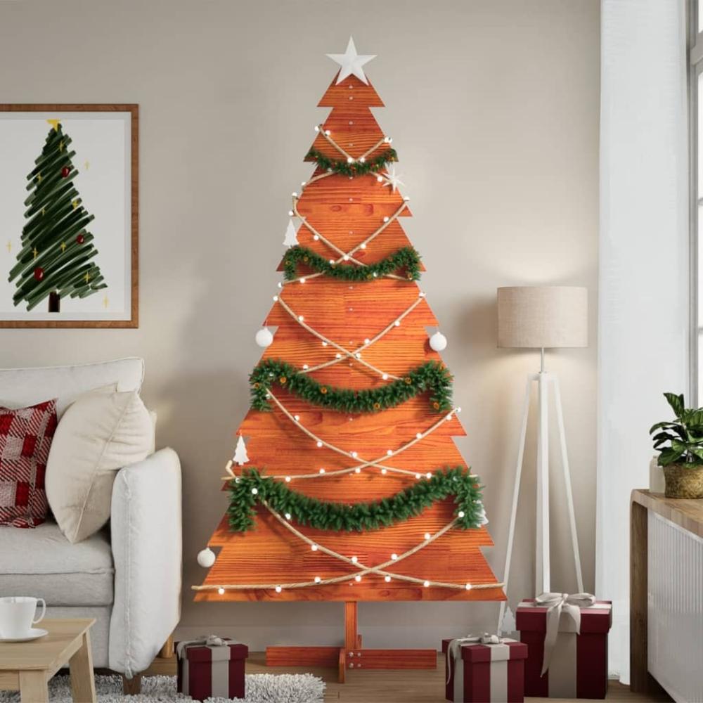 vidaXL Weihnachtsbaum zum Schmücken Wachsbraun 180cm Massivholz Kiefer 858197 Bild 1