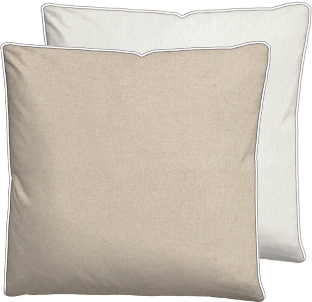 biberna Melange-Flanell Kissenbezug 0840500 MELANGE UNI, kitt, 1x 40x40 cm Bild 1