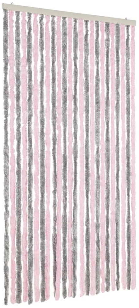 vidaXL Fliegenvorhang Silbergrau und Rosa 100x230 cm Chenille 377366 Bild 1