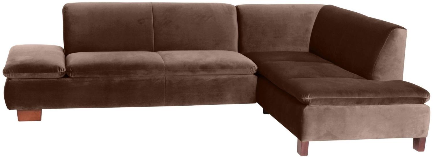 Ecksofa mit Ottomane rechts Kaye Bezug Samtvelours Buche nussbaum dunkel / braun 23073 Bild 1