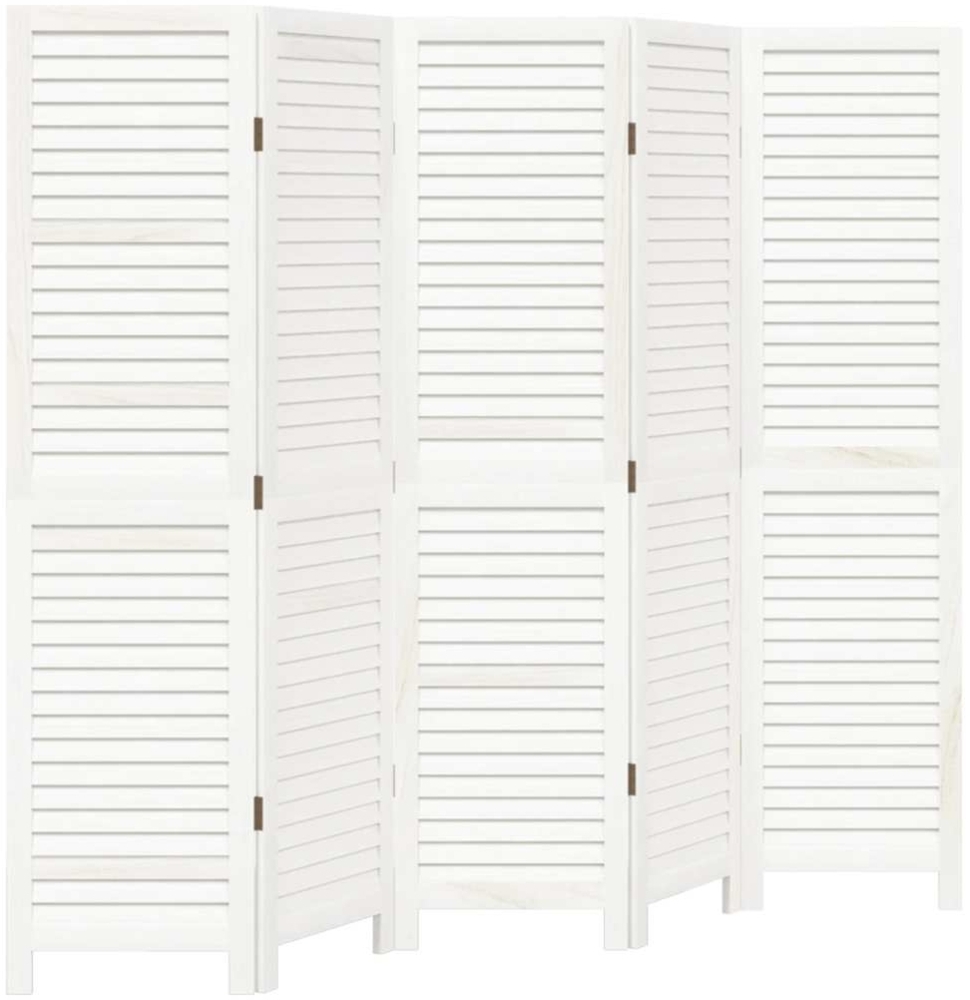 vidaXL 5-tlg. Raumteiler Weiß Massivholz Paulownia 358837 Bild 1