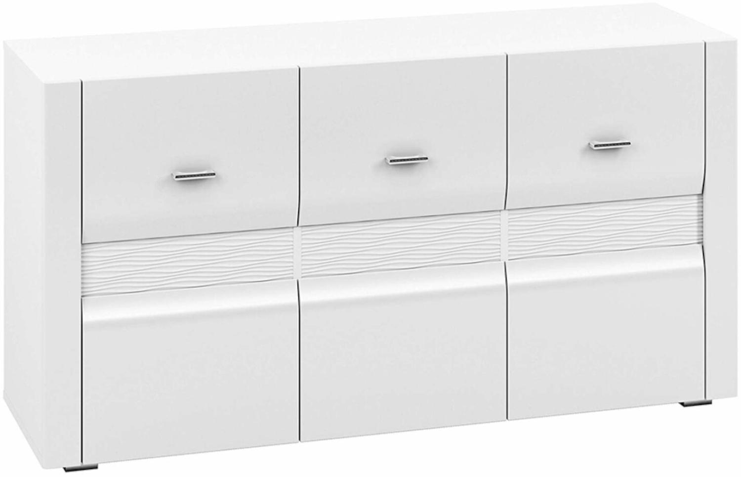 Stylefy Aren Kommode IV Weiß Matt Weiß Hochglanz Bild 1