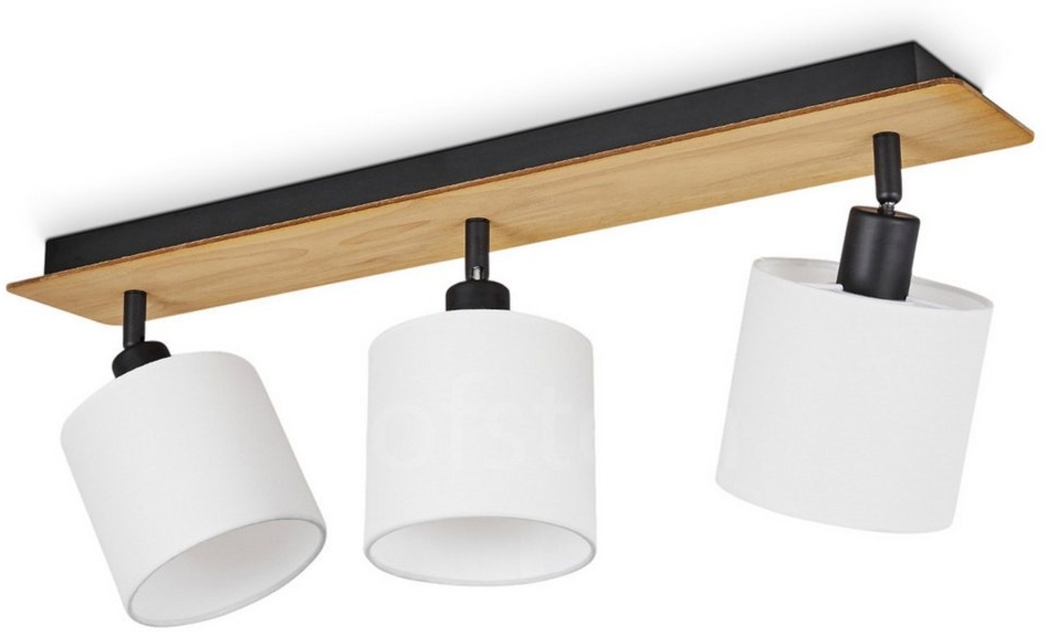 hofstein Deckenleuchte »Costa« Deckenlampe aus Holz/Metall/Stoff in Natur/Schwarz/Weiß, ohne Leuchtmittel, Leuchte im skandinavischen Design mit verstellbaren Schirmen, 3xE14 Bild 1