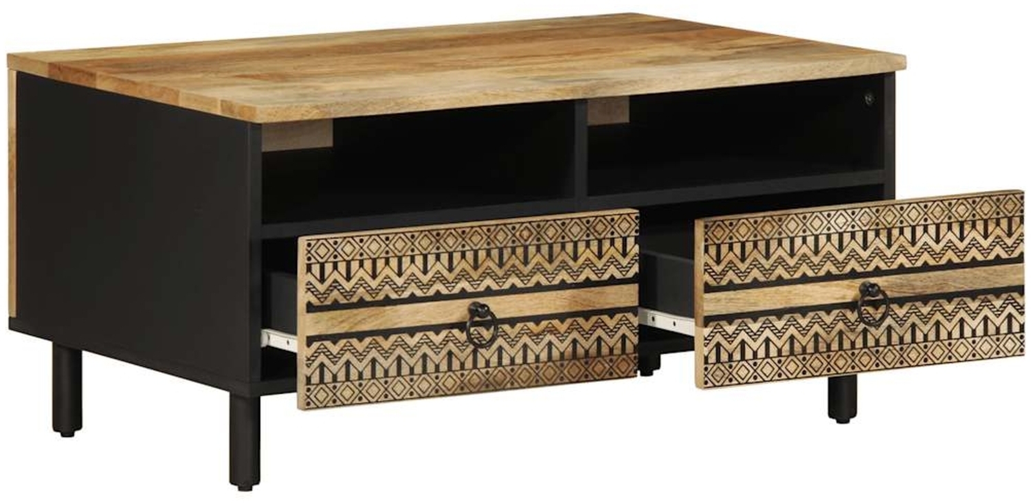 vidaXL Couchtisch Schwarz 80x54x40 cm Raues Mangoholz 4018641 Bild 1