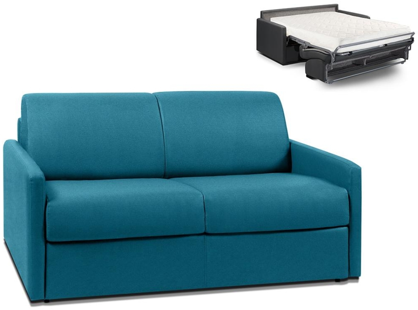 Schlafsofa 2-Sitzer CALIFE - Stoff - Türkis - Liegefläche: 120 cm - Matratzenhöhe: 18 cm Bild 1