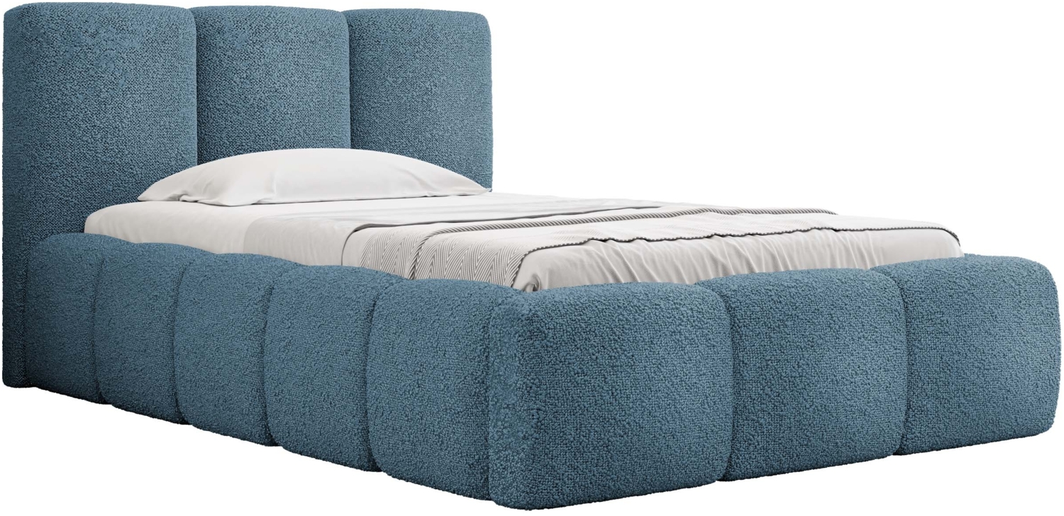 Mirjan24 'Koweni' Polsterbett mit Bettkasten, Bouclé, Blau, 90x200 cm Bild 1