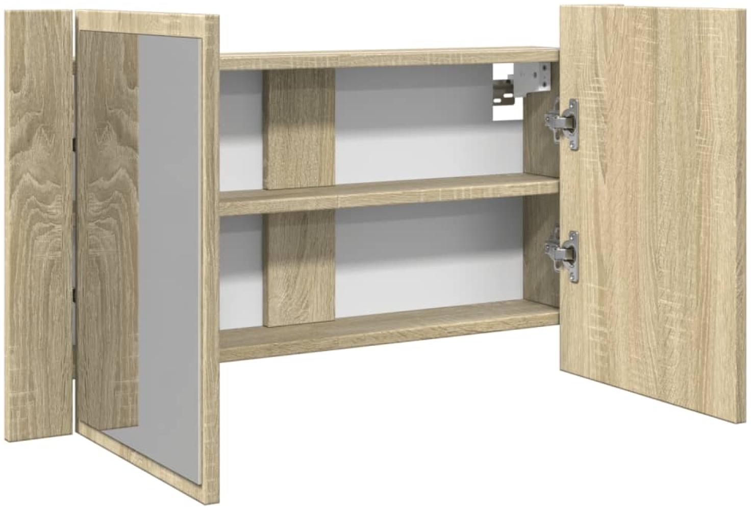 vidaXL LED-Spiegelschrank Sonoma-Eiche 80x12x45 cm Holzwerkstoff 849642 Bild 1