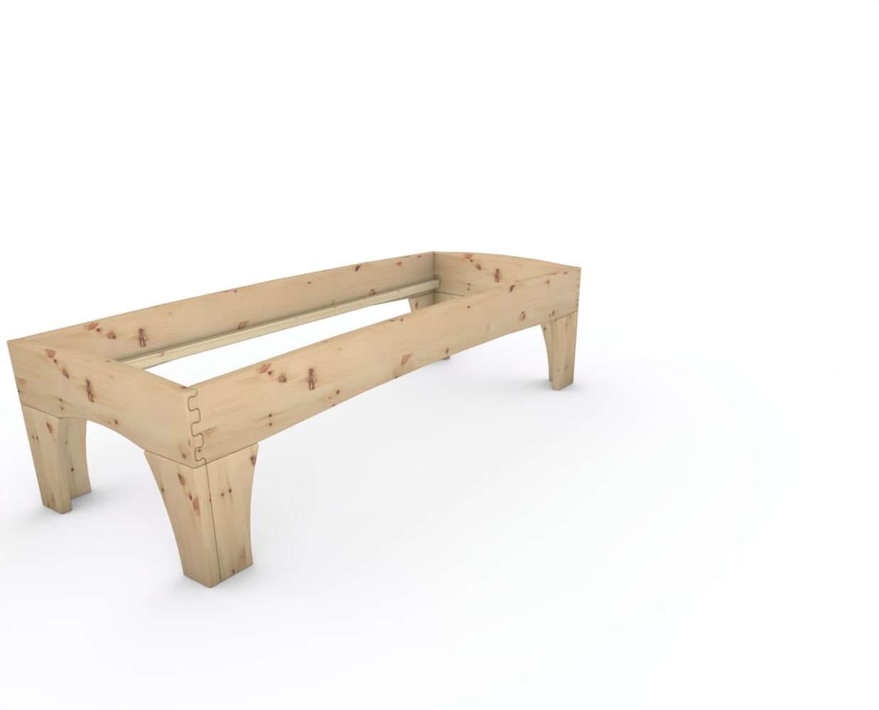 Zirbenbett Massivholzbett "Rosi" metallfrei 80 x 220 cm 58 cm ohne Kopfteil Bild 1