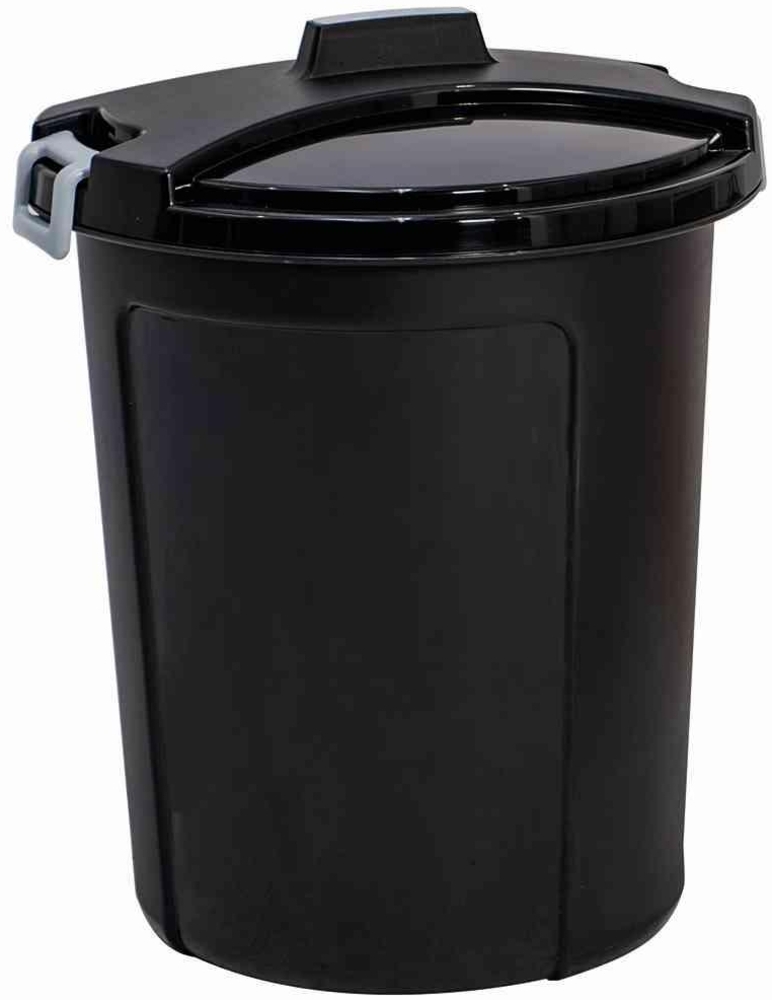 Universaltonne schwarz 75 l mit Deckel Bild 1