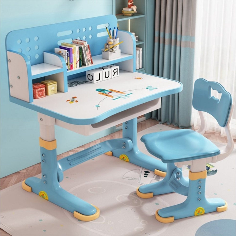 NUODWELL Kinderschreibtisch Kinderschreibtischstuhl-Set,Höheverstellbar Studiertisch Ergonomischer Bild 1
