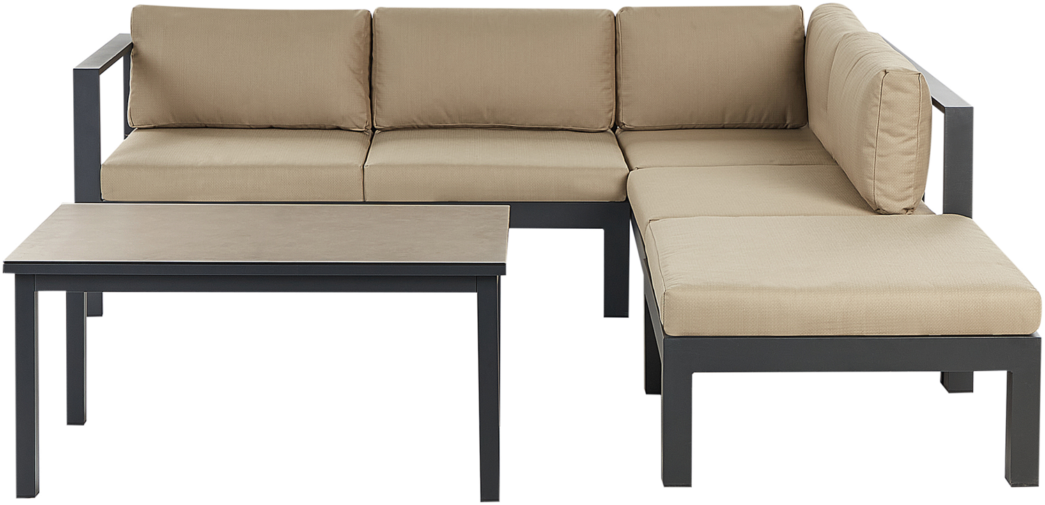 Lounge Set MESSINA Metall Sandbeige Bild 1