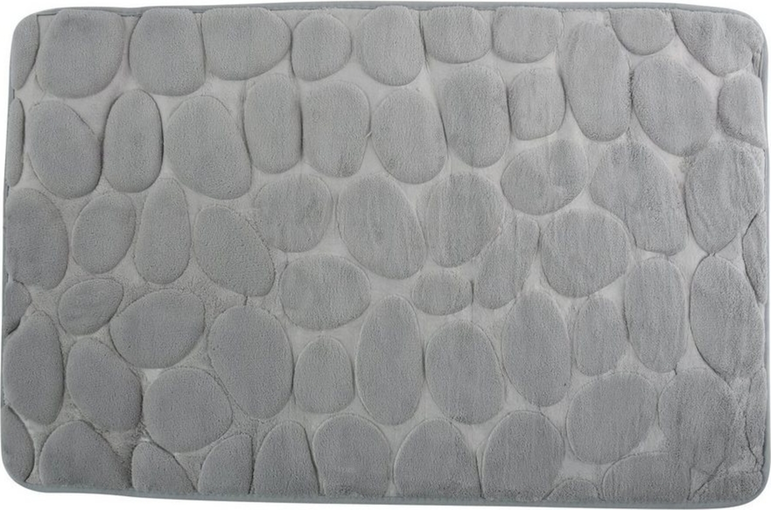 MSV Badematte KIESELSTEIN, rutschhemmende Beschichtung, für Fußbodenheizung geeignet, strapazierfähig, waschbar, schnelltrocknend, Microfaser, PVC, aus super-weicher Microfaser, in 2 Größen und vielen trendigen Farben erhältlich, 40 x 60 cm, grau Bild 1