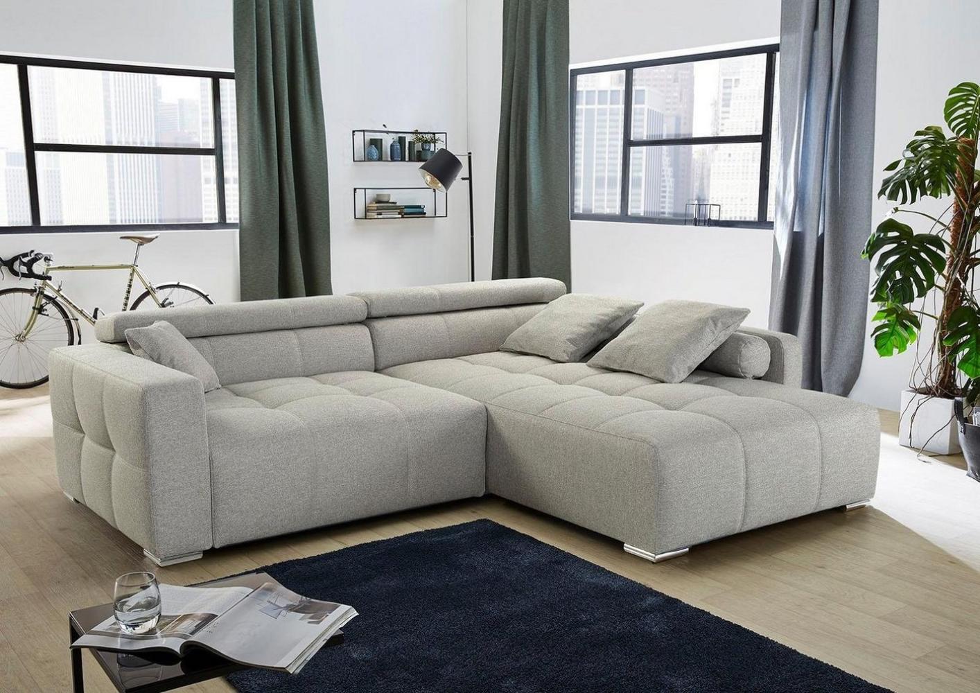 Jockenhöfer Gruppe Ecksofa Salerno L-Form, im Big-Sofa-Style, mit Kopf- bzw. Rückenteilverstellung und Zierkissen Bild 1