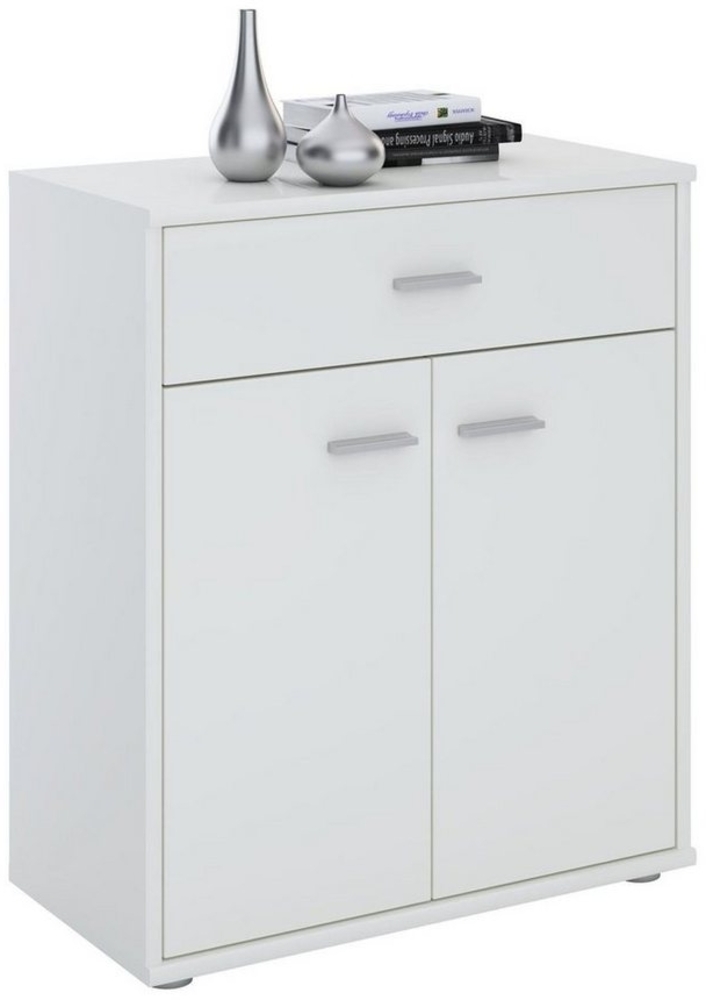 CARO-Möbel Highboard TOMMY, Kommode Sideboard Schrank Anrichte weiß mit Schublade Design Wohnzimme Bild 1