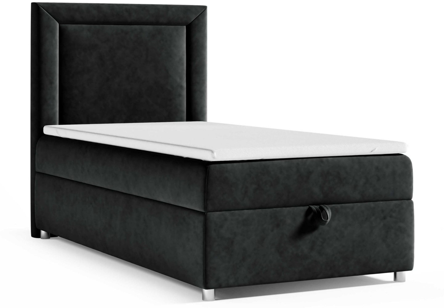 Best for Home Boxspringbett K3 SINGLE mit Bettkasten mit Lieferung (Schwarz 70x200) Bild 1