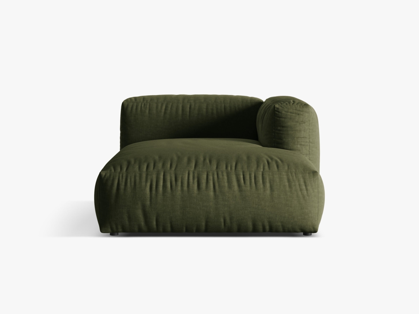 Micadoni Chaise Longue Martina 1-Sitzer Strukturierter Stoff Grün Rechts Bild 1