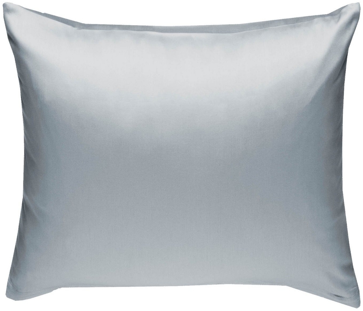 Bettwaesche-mit-Stil Mako-Satin / Baumwollsatin Bettwäsche uni / einfarbig grau Kissenbezug 40x40 cm Bild 1