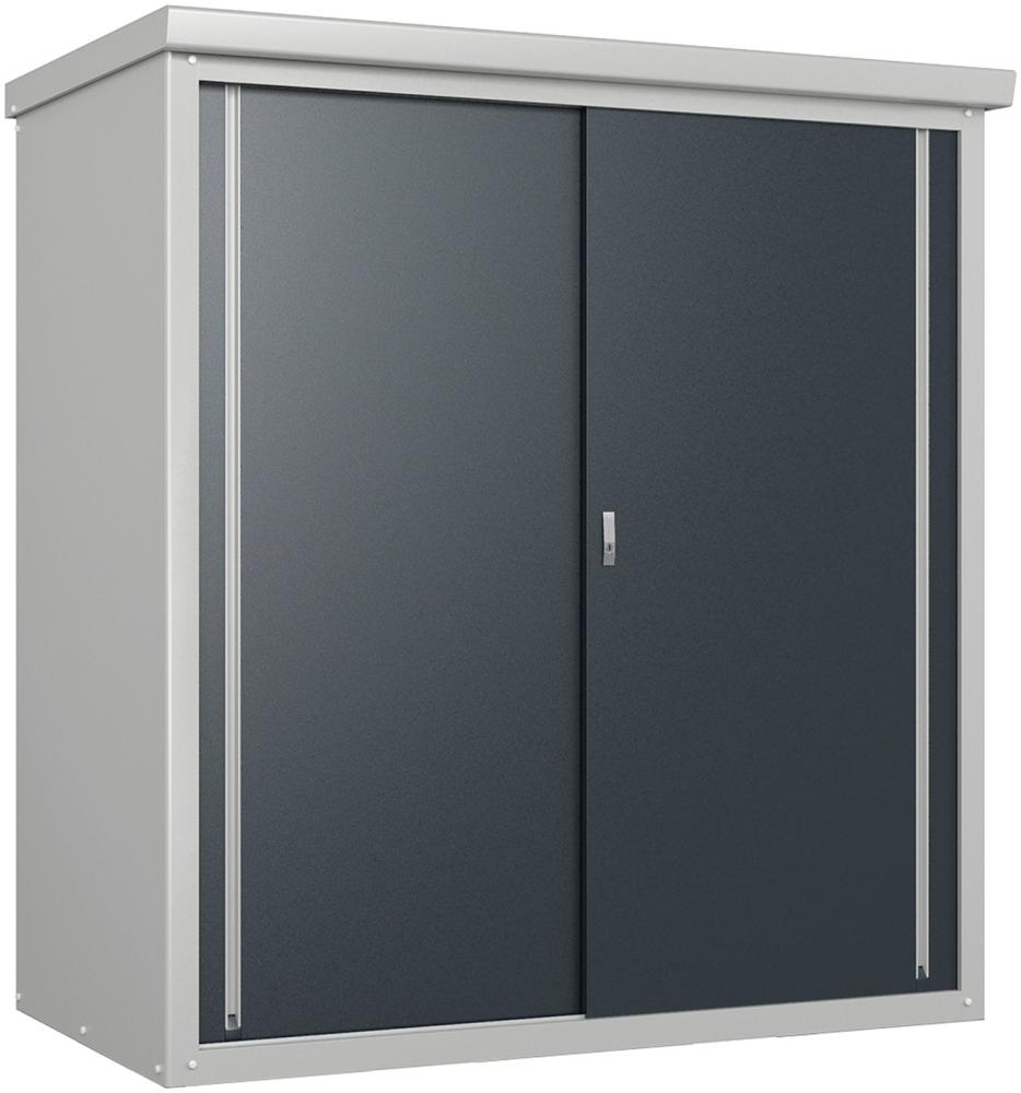 Trimetals Metall Gartenschrank Guardian D63 | Grau | 98x172x187 cm | Inkl. 2 Regalen Bild 1