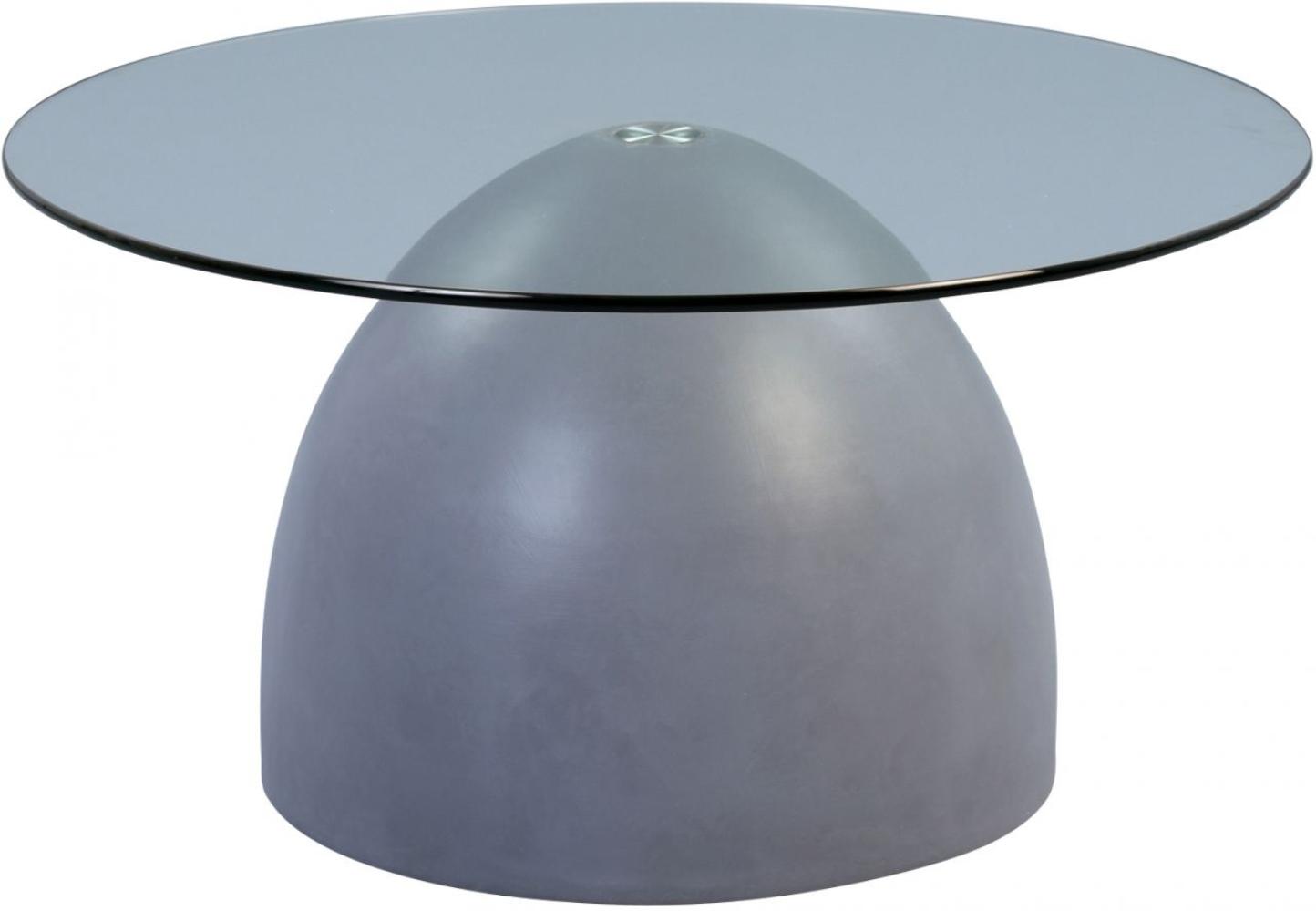 Couchtisch 'Rudolf', Glas klar Magnesia grau, Ø 90cm Bild 1
