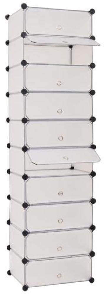 vidaXL Schuh-Organizer Zusammenklappbar mit 10 Fächern Weiß 244919 Bild 1