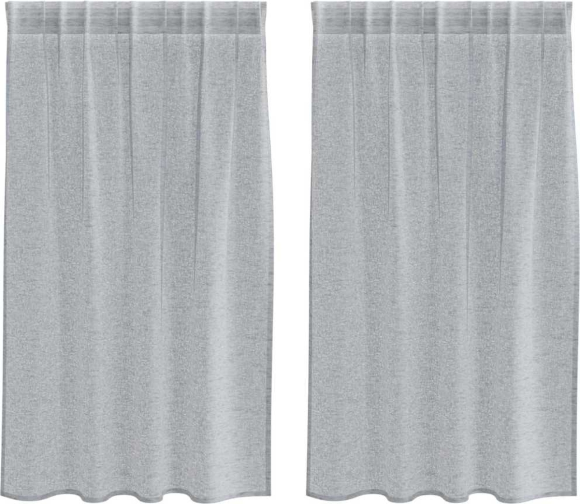 vidaXL Voile-Vorhang 2 pcs Dunkelgrau 140x140cm Polyester 4108027 Bild 1