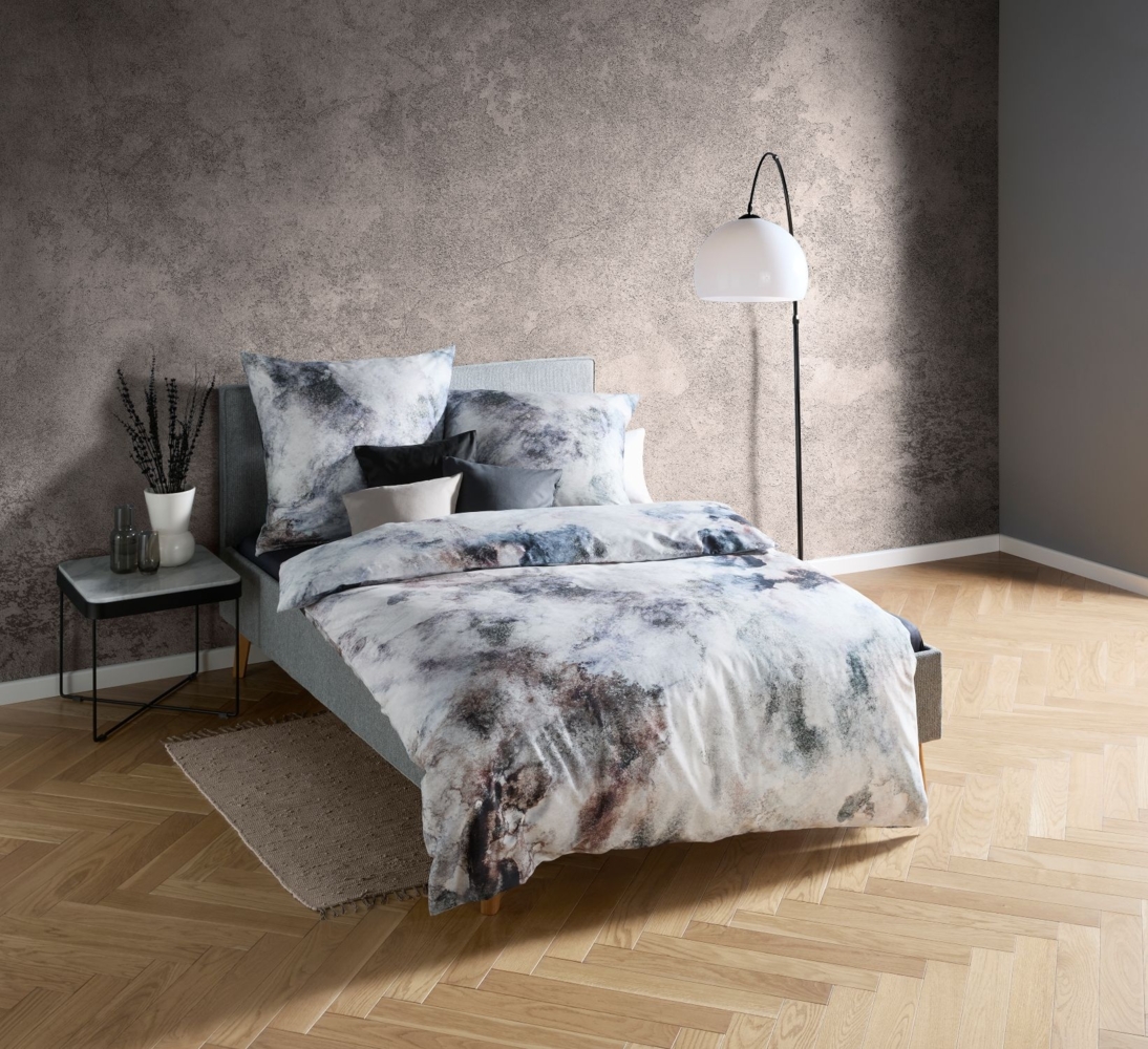 Fleuresse Mako-Satin Bettwäsche 200x220 Marmor grau braun silber 114568-07 Bild 1