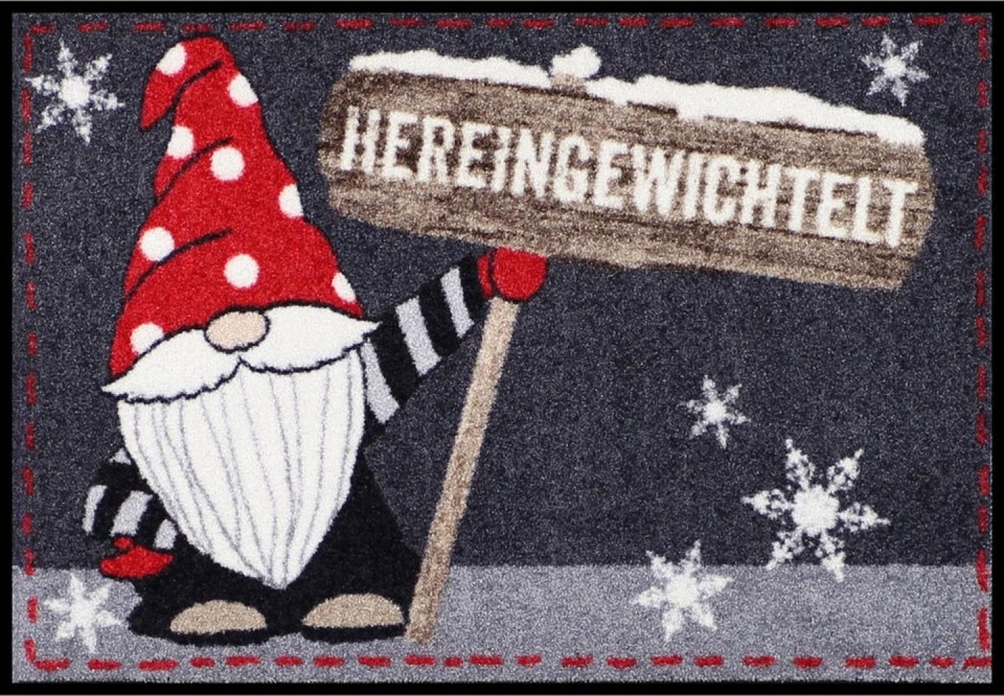 Salonloewe Fußmatte Wintermatte Weihnachten Wichtel Knud waschbar innen + außen, Rechteckig, Höhe: 500 mm Bild 1