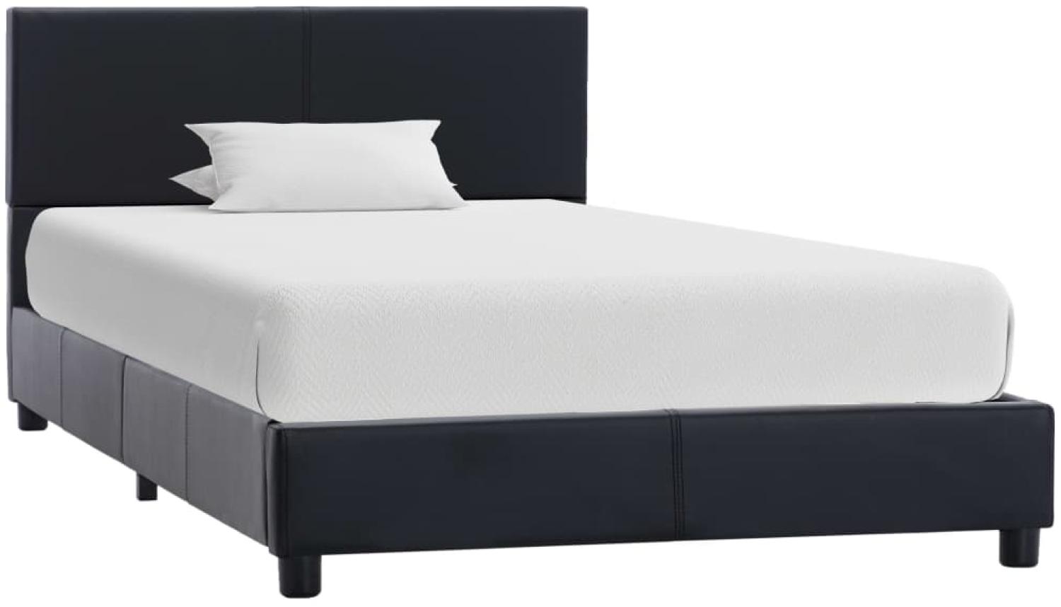 vidaXL Bettgestell Schwarz Kunstleder 100x200 cm 284769 Bild 1
