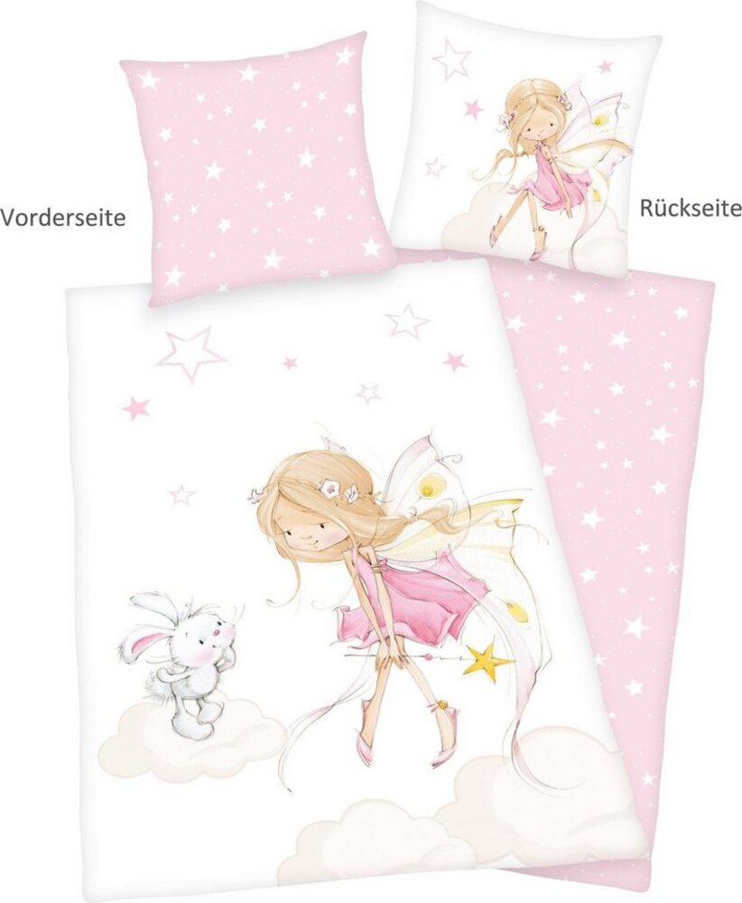 Herding Kinderbettwäsche Kinder-Wendebettwäsche "Little Fairy", Biber, 2 teilig, Flanell Motiv Bild 1