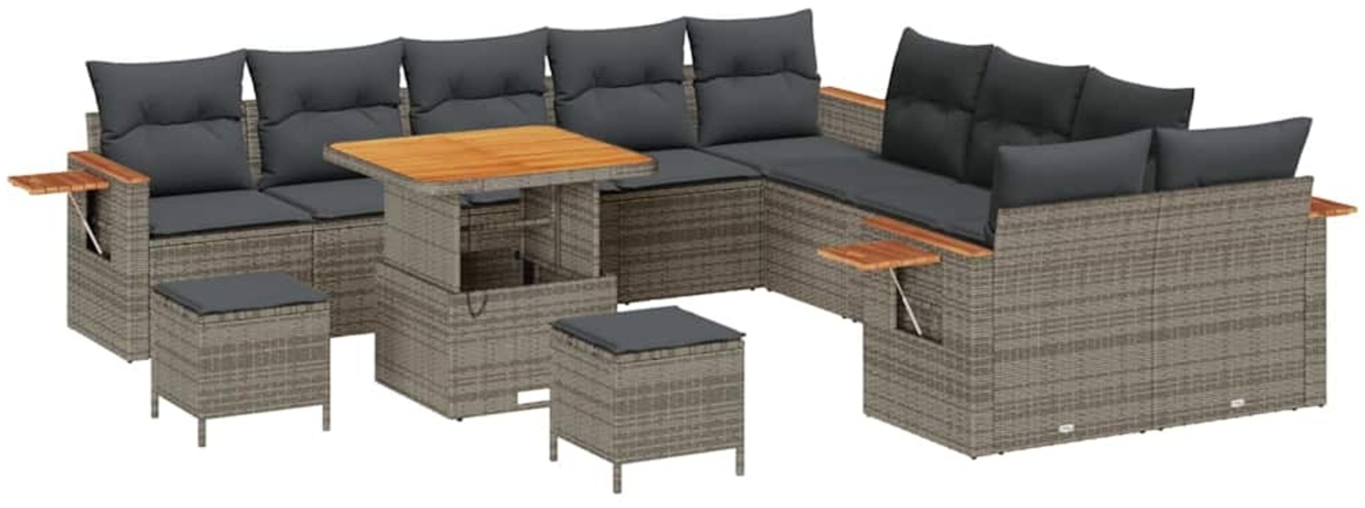 vidaXL Garten-Sofa-Set mit Kissen 13 pcs Grau 3363233 Bild 1
