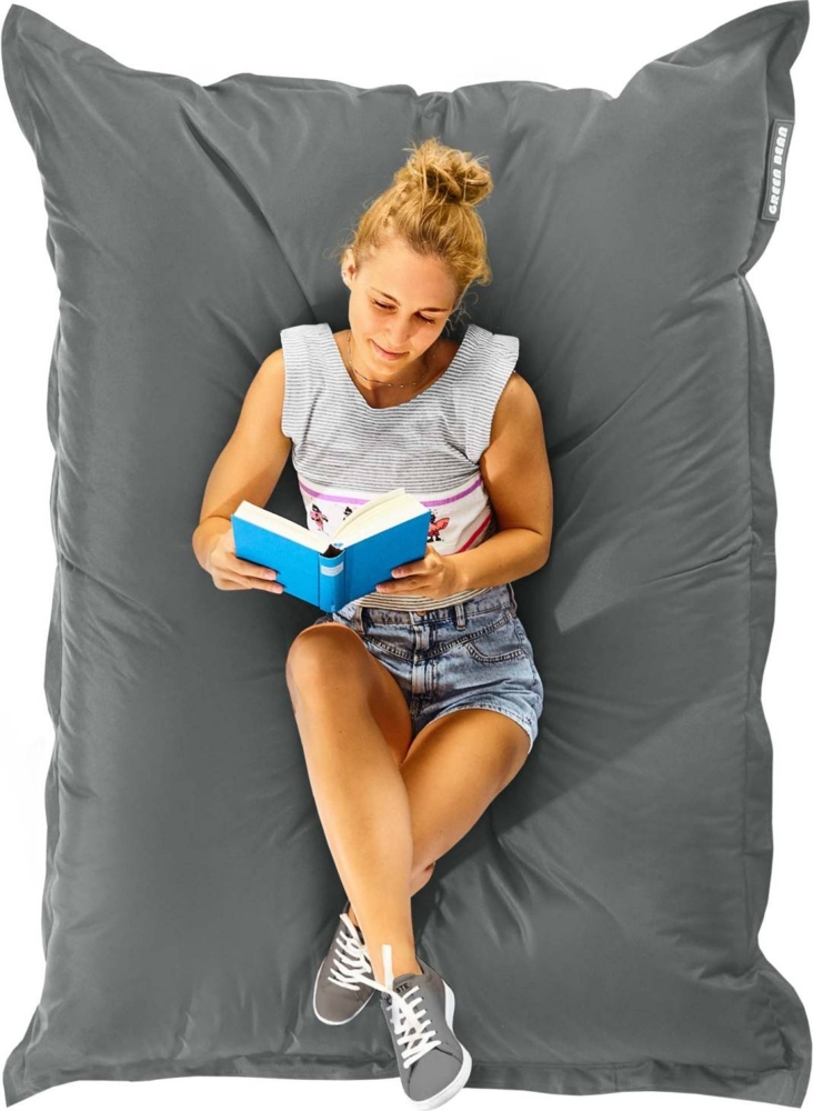 Green Bean® Outdoor Sitzsack, waschbar & wetterfest, Polyester-PVC-Stoff, Grau, 120x160 cm, 270 Liter Bild 1